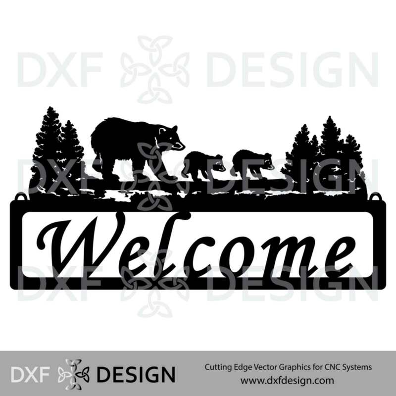 Bears DXF File, Silhouette Vector Art for CNC Plasma, Laser or Water Jet Cutting
