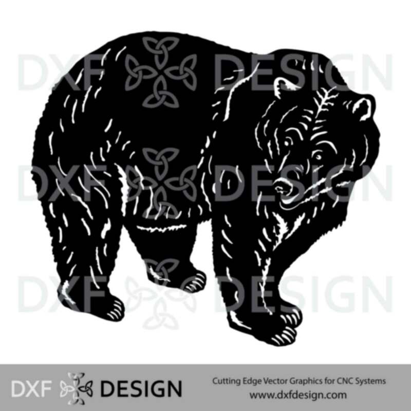 Bear DXF File, Silhouette Vector Art for CNC Plasma, Laser or Water Jet Cutting