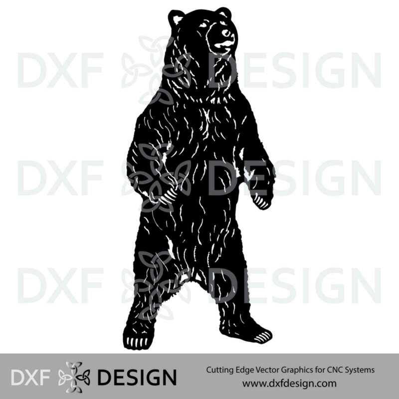 Bear DXF File, Silhouette Vector Art for CNC Plasma, Laser or Water Jet Cutting