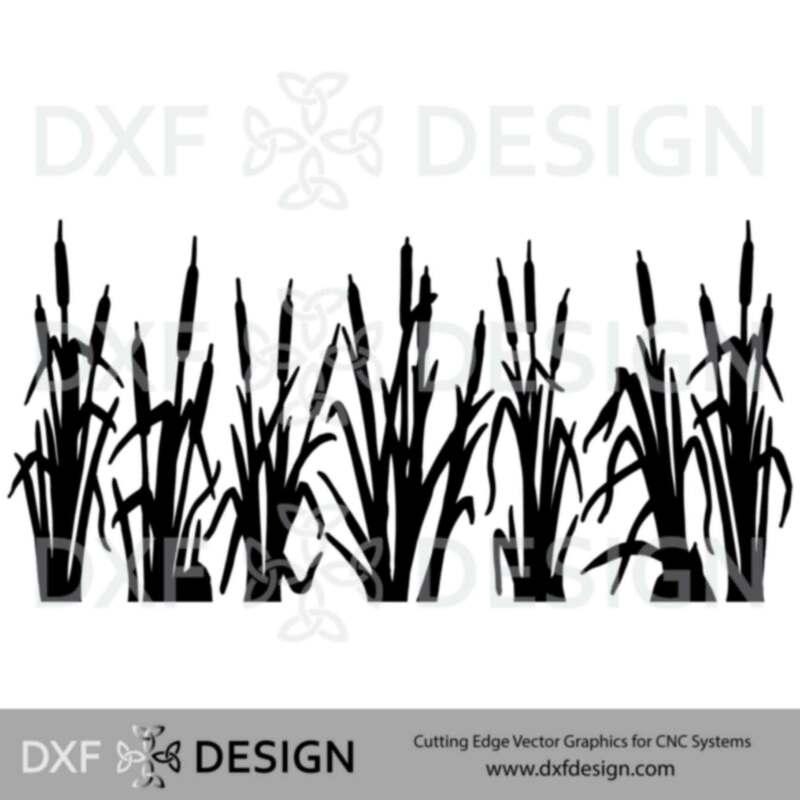 Cattails DXF File, Silhouette Vector Art for CNC Plasma, Laser or Water Jet Cutting