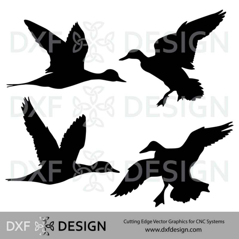 FREE DXF File, Ducks Silhouette Vector Art for CNC Plasma, Laser or Water Jet Cutting