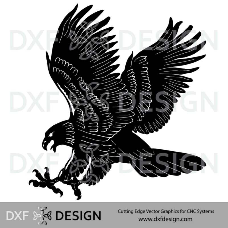 Eagle DXF File, Silhouette Vector Art for CNC Plasma, Laser or Water Jet Cutting
