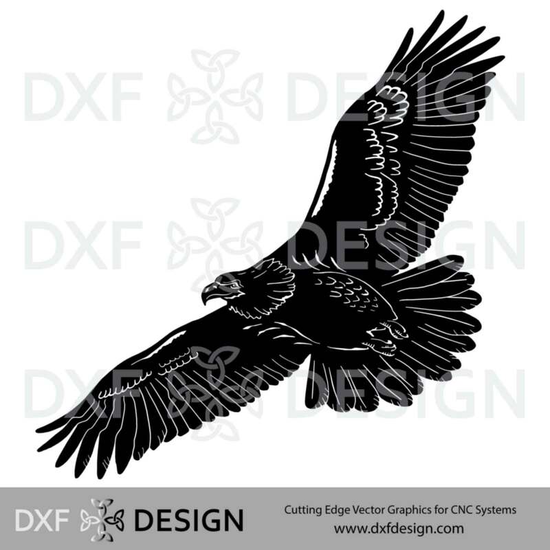 Eagle Soaring DXF File, Silhouette Vector Art for CNC Plasma, Laser or Water Jet Cutting
