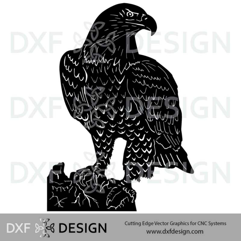Eagle DXF File Silhouette for CNC metal art