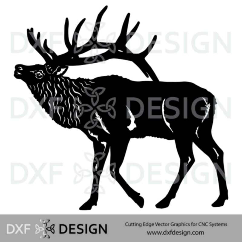 Bull Elk DXF File, Silhouette Vector Art for CNC Plasma, Laser or Water Jet Cutting