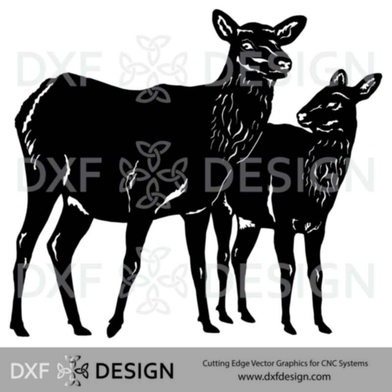 Cow Elk DXF File, Silhouette Vector Art for CNC Plasma, Laser or Water Jet Cutting