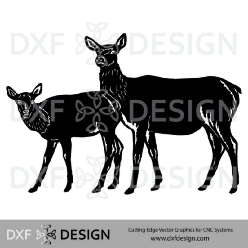Cow Elk DXF File, Silhouette Vector Art for CNC Plasma, Laser or Water Jet Cutting