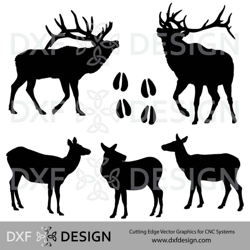FREE DXF File, Elk Silhouette Vector Art for CNC Plasma, Laser or Water Jet Cutting