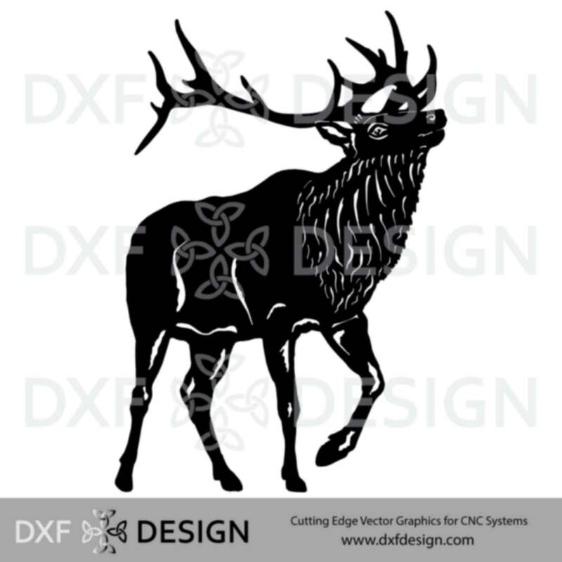 Bull Elk DXF File, Silhouette Vector Art for CNC Plasma, Laser or Water Jet Cutting