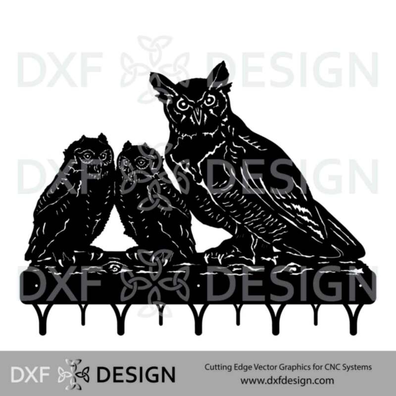 Horned Owl DXF File, Silhouette Vector Art for CNC Plasma, Laser or Water Jet Cutting