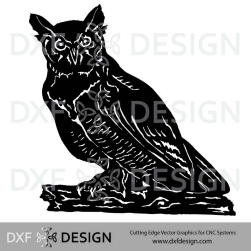 Horned Owl DXF File, Silhouette Vector Art for CNC Plasma, Laser or Water Jet Cutting