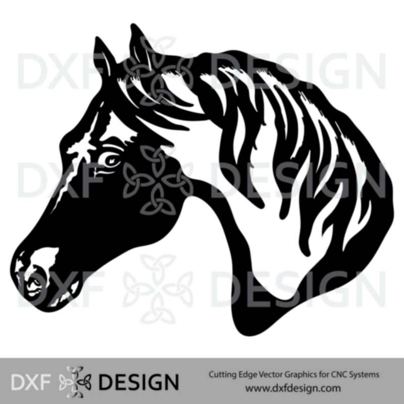 Horse Head DXF File, Silhouette Vector Art for CNC Plasma, Laser or Water Jet Cutting