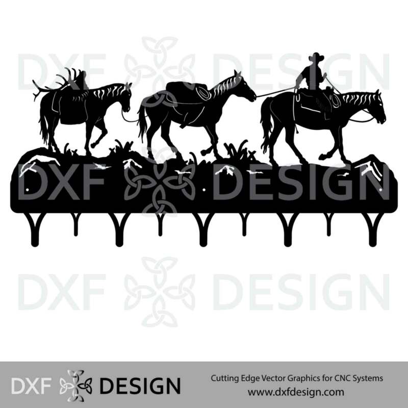 Pack Train DXF File, Silhouette Vector Art for CNC Cutting