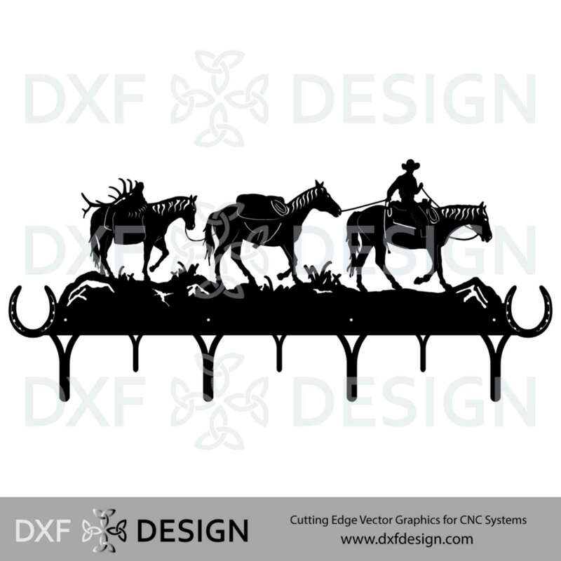 Horse Pack String Tack Rack DXF File, Silhouette Vector Art for CNC Plasma, Laser or Water Jet Cutting