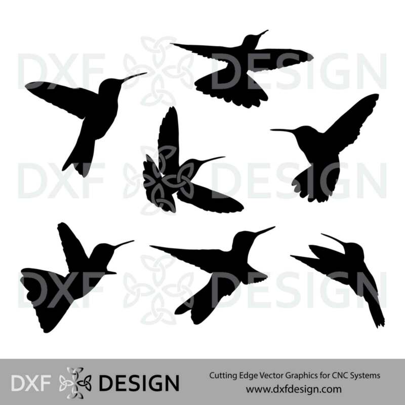 FREE DXF File, Hummingbirds Silhouette Vector Art for CNC Plasma, Laser or Water Jet Cutting