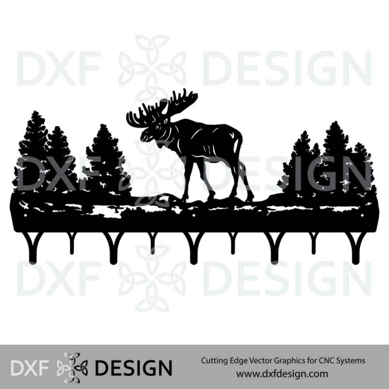 Moose Coat Rack DXF File, Silhouette Vector Art for CNC Plasma, Laser or Water Jet Cutting