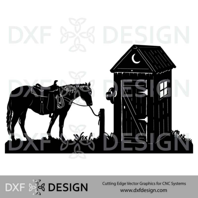 Outhouse DXF File, Silhouette Vector Art for CNC Plasma, Laser or Water Jet Cutting