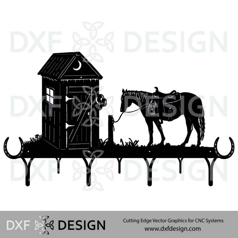 Horse Tack Rack DXF File, Silhouette Vector Art for CNC Plasma, Laser or Water Jet Cutting