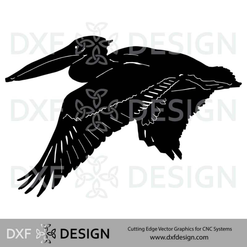 Pelican DXF File, Silhouette Vector Art for CNC Plasma, Laser or Water Jet Cutting