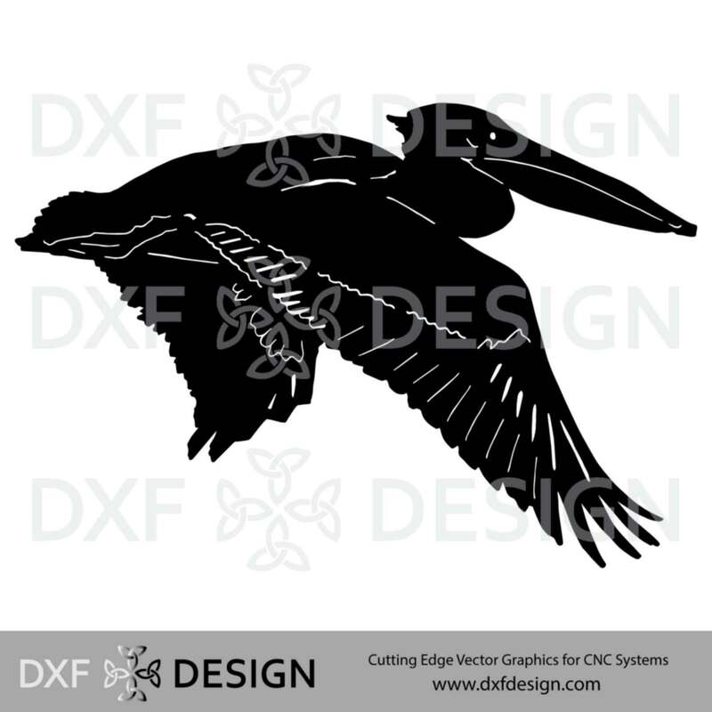 Pelican DXF File, Silhouette Vector Art for CNC Plasma, Laser or Water Jet Cutting