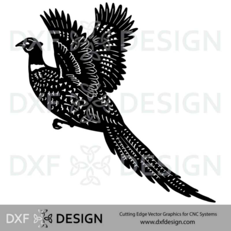 Pheasant DXF File, Silhouette Vector Art for CNC Plasma, Laser or Water Jet Cutting