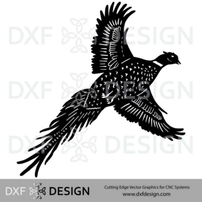 Pheasant DXF File, Silhouette Vector Art for CNC Plasma, Laser or Water Jet Cutting