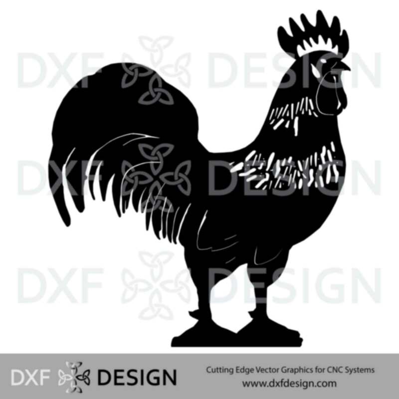 Rooster DXF File, Silhouette Vector Art for CNC Plasma, Laser or Water Jet Cutting