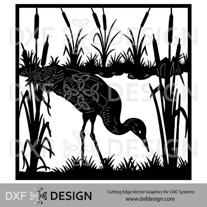 Sandhill Crane DXF File, Silhouette Vector Art for CNC Plasma, Laser or Water Jet Cutting