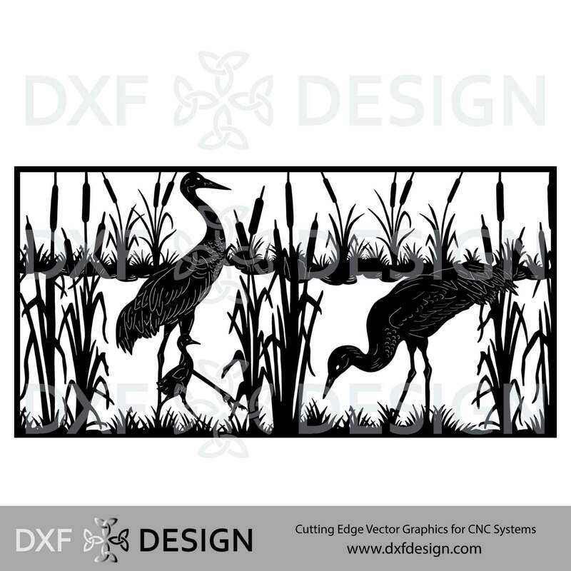 Sandhill Crane DXF File, Silhouette Vector Art for CNC Plasma, Laser or Water Jet Cutting