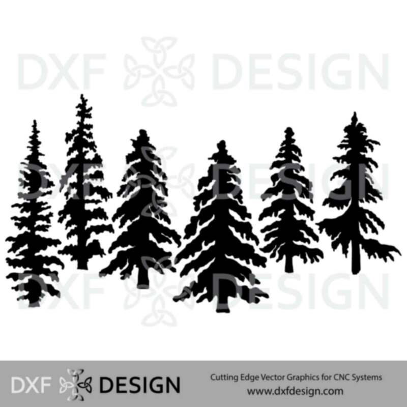 Trees DXF File, Silhouette Vector Art for CNC Plasma, Laser or Water Jet Cutting