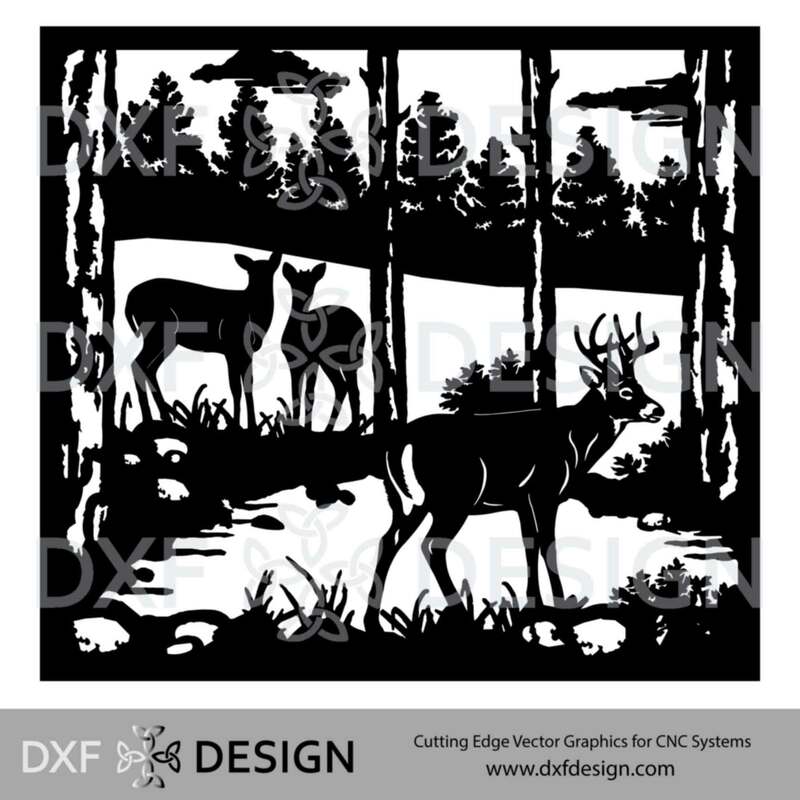 Whitetail Deer DXF File, Silhouette Vector Art for CNC Plasma, Laser or Water Jet Cutting