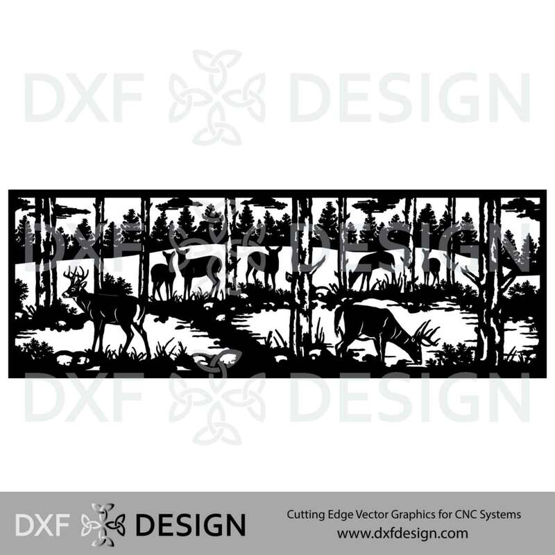 Whitetail Deer DXF File, Silhouette Vector Art for CNC Plasma, Laser or Water Jet Cutting